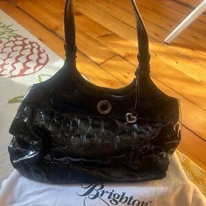 Brighton Glossy Black Shoulder Bag